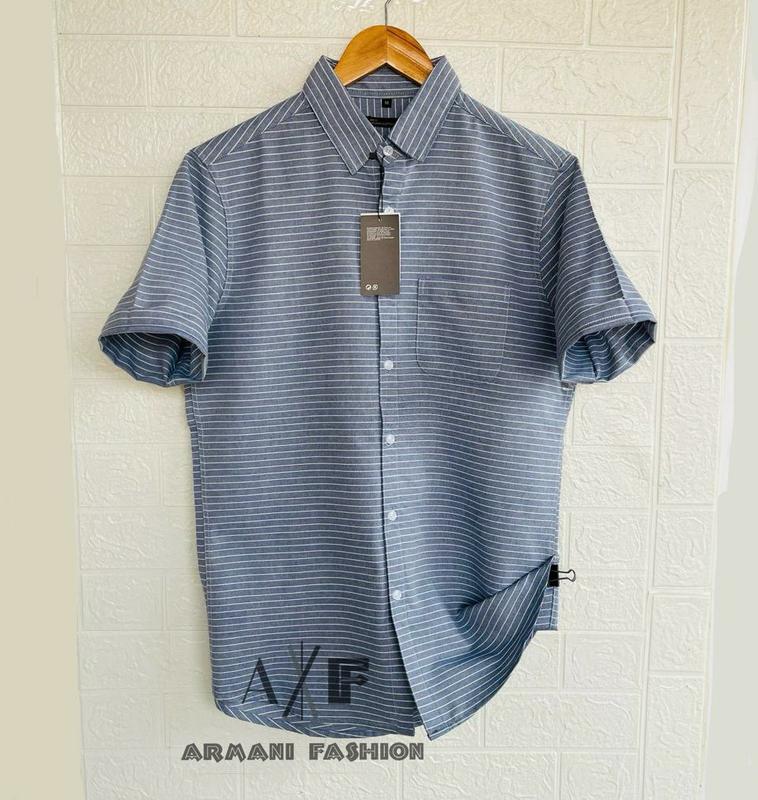 Kemeja Pria Lengan Pendek Salur Stripe | Kemeja Salur Slimfit Oxford Premium Casual | Kemeja Salur Pria 4