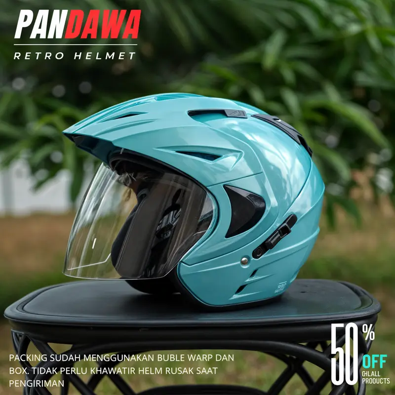 INK Helm Model JP8 Double Visor Half Face Helmet SNI Motorcycle Packing Box Free Stiker 7