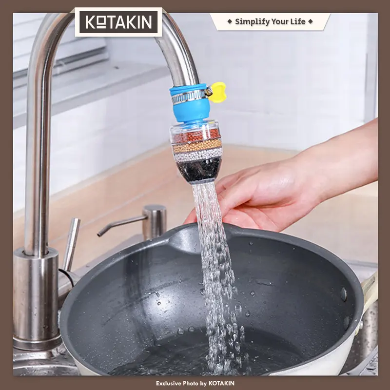 KOTAKIN Filter Air Sambungan Kran Saringan Penjernih Water Kepala Penyaring Keran Wastafel Kamar Mandi 2