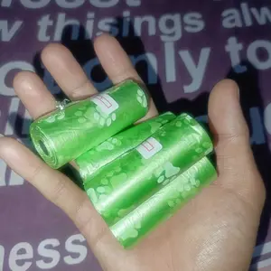 15pcs/roll Kantong Sampah Kucing Kantong Pup Kucing Anjing Poop Bag Anjing Plastik Pup Murah