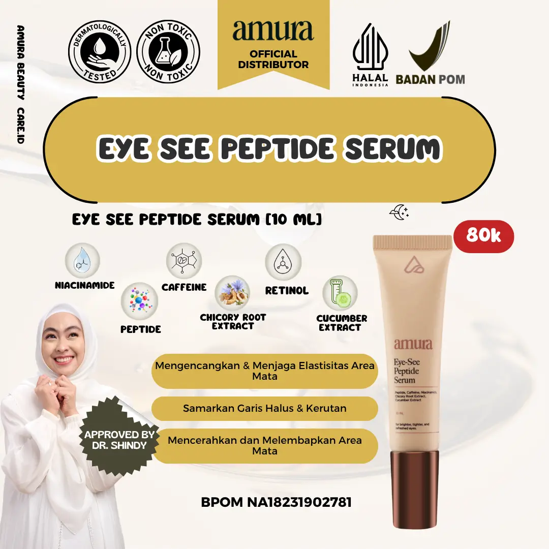 [Spesial Live] AMURA Eye See Peptide Serum 10 ml | Eye Cream Eye Serum Mencerahkan Area Mata Memudarkan Mata Panda Kantung Mata Cream with Cooling Tech