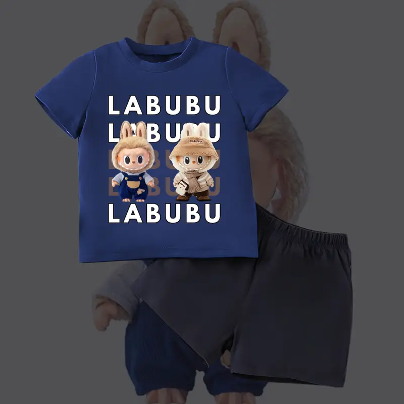 Setelan Anak anak Labubu Labubu Setelan anak anak perempuan dan laki laki Setelan anak Balita Setelan anak anak Cewek dan cowok One Set Katun Anak anak Labubu 0