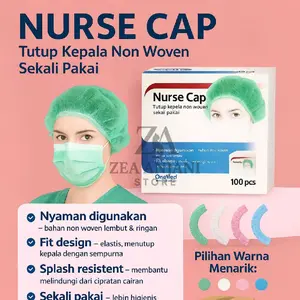 Nurse Cap Isi 100 Pcs biru shower Hijau Pink