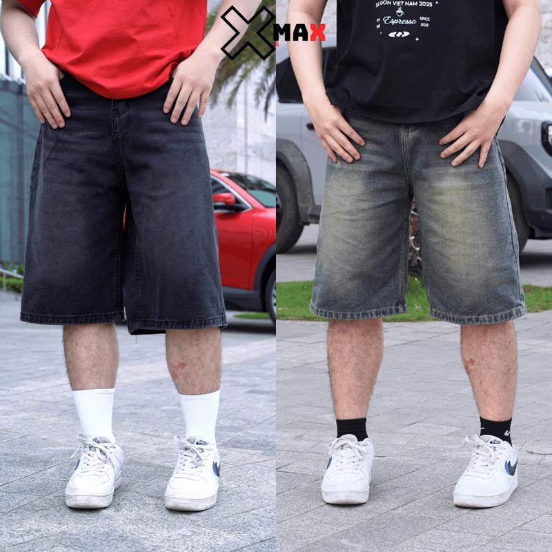  Quần Short Jean Ống Suông Rộng XMALAB Quần Lửng Bò Wash Màu Phong Cách Cá Tính B165 