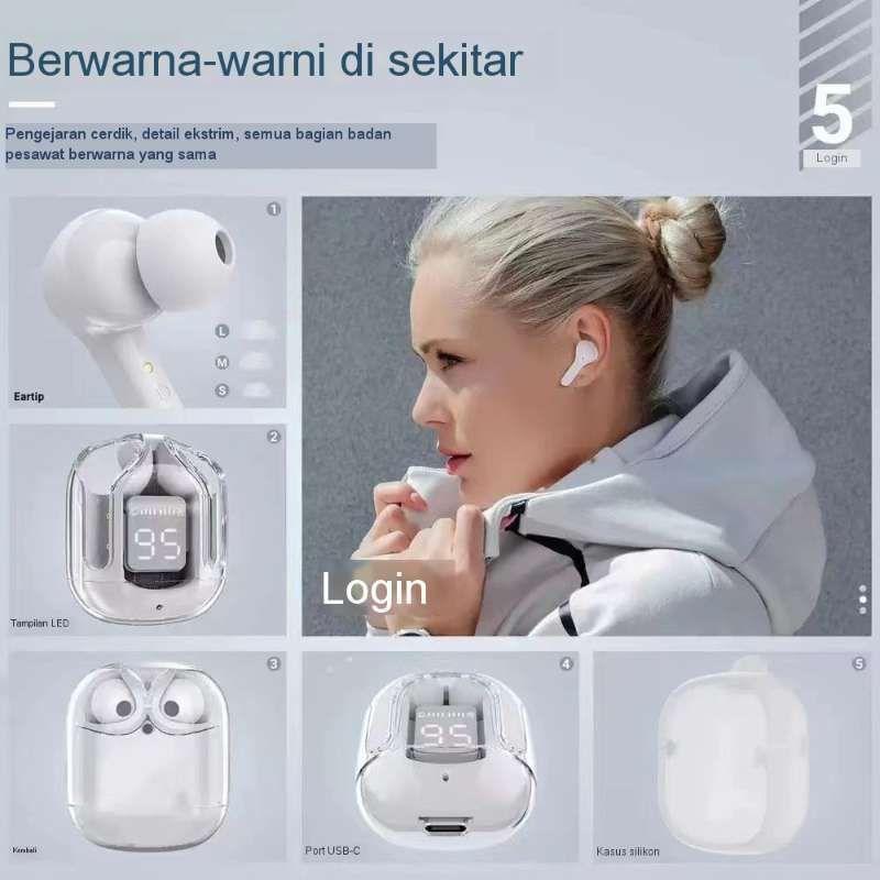 Headset Bluetooth TWS K3 Air31 Wireless Earphone Headphone dengan LED Display Transparan dan Hifi Sound Ponsel 6