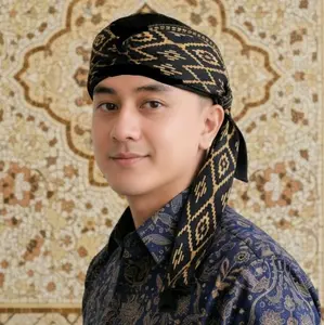 Peci Ikat Batik Dewasa All Size - Motif Batik Berbagai Warna - Hitam & Putih - Katun Nyaman - Pria Muslim Songkok Santri