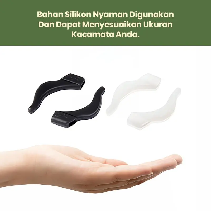 Kait Telinga Kacamata Anti-Selip – Klip Silikon yang Nyaman dan Aman, Mencegah Kacamata Melorot, Aksesori Penyangga Kacamata 2