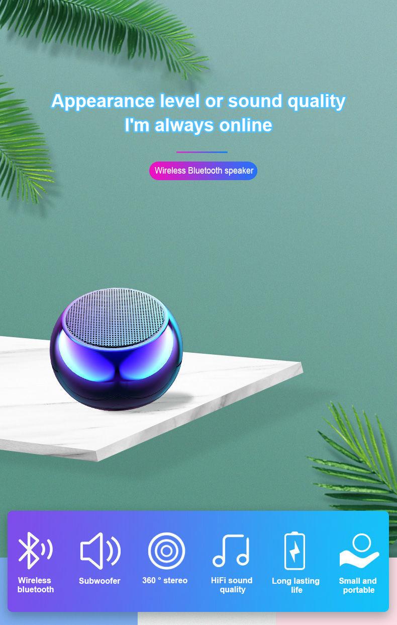 Product Introduction of M3 Bluetooth Speaker Audio Mini speaker portable , Berwarna-warni, Mudah Alih, Sesuai untuk Kegunaan Luaran, Saiz Mini, Pembesar Suara Bluetooth Mini, Borong Kilang, Sesuai untuk Pembesar Suara Komputer  Kuning Hitam Hijau Merah Ungu 21