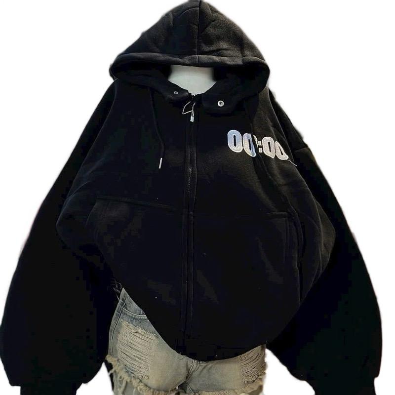 Áo Khoác Nỉ Dệt Form Rộng Nút Bấm Cổ/Thêu Chữ Túi Trong 40-65kg Freesize Nam Nữ Women Top áo khoác nỉ nữ dày dặn