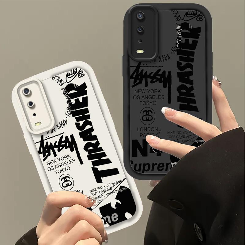 Ốp Điện Thoại, Ốp Cho Vivo Y20, Y20i, Y20S, Y12S, Y11S, Y20A, Y20 2021, Y20G, Y20S G, Bảo Vệ Chống Sốc Toàn Thân, Lì Phong Cách Cổ Điển Mềm Mại, Có Họa Tiết Chữ Cái