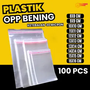 100 PCS - Plastik OPP Seal Bening 8x8 - 16x16 / Plastik Kue Roti Uang Aksesoris