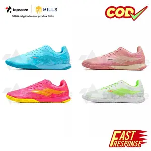 MILLS Sepatu Futsal Flame 2.0 IN Pink Geranium Winter White Black Desain Unik Warna Menarik untuk Football Enthusiasts Terbaru