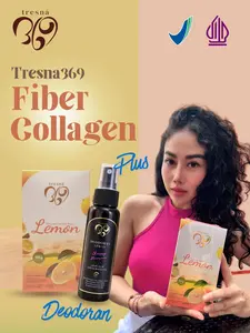 Tresna369 Minuman Serbuk Fiber Collagen Rasa Lemon (1 Box 7 Sachet @15g) Bubuk Drink Instan Segar & Praktis