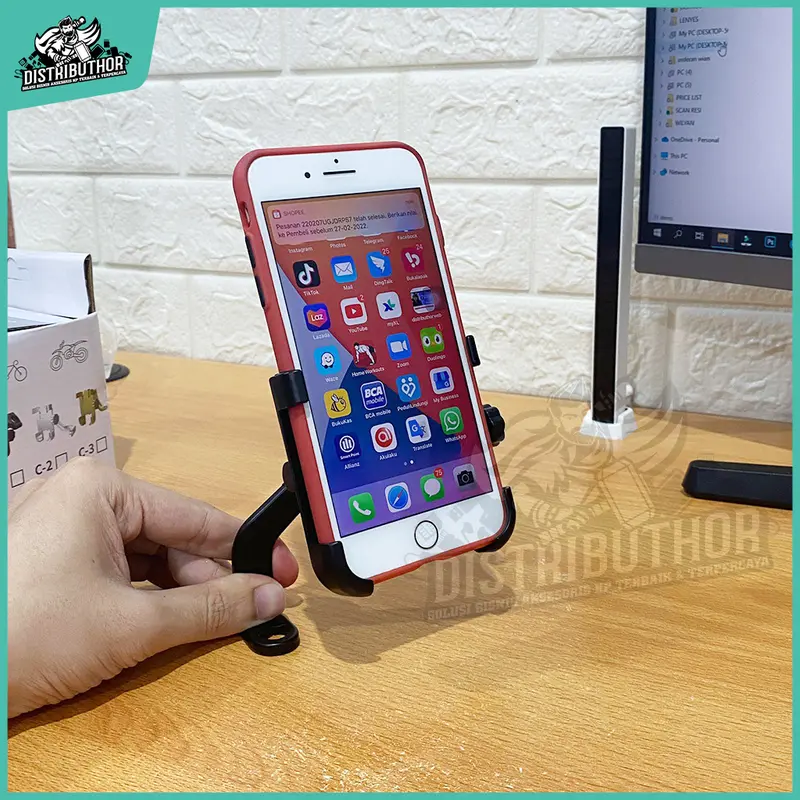 Holder hp spion BESI penahan ponsel penyangga pencagak pegangan stand handphone di motor original kuat aman anti slip mudah di gunakan NB20 3