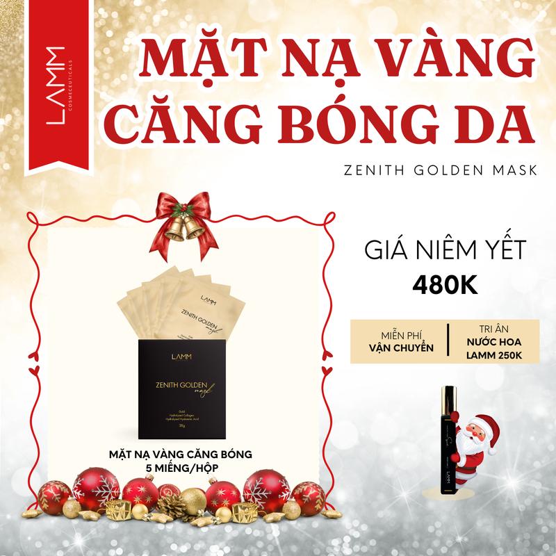   SỐC  Mặt nạ vàng tan chảy LAMM dưỡng sáng căng mướt trẻ hóa da - Hộp 5 miếng x 38g phù hợp mọi loại da 