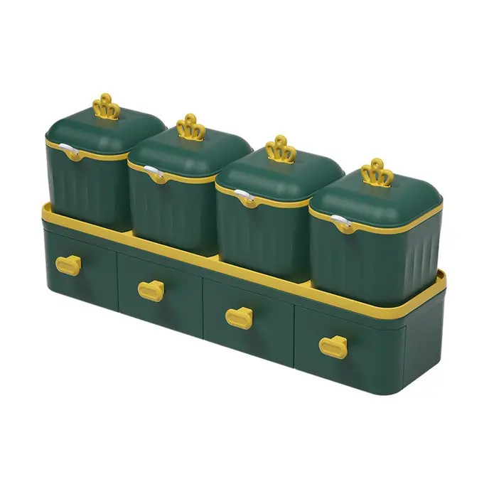 Rak Kotak Tempat Penyimpanan Bumbu Dapur Minimalis Plastik Set Serbaguna - TBD012 Kitchenware