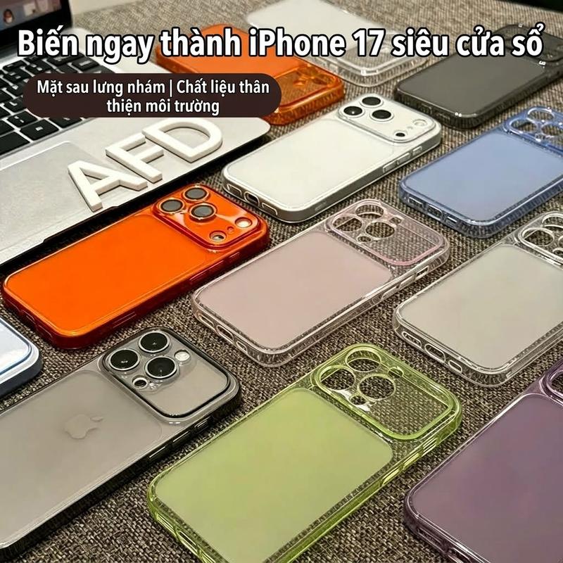 Thiết kế trong suốt và tối giản, có thể biến thành một cửa sổ lớn cho iPhone 18 Pro.Ốp lưng iPhone, tương thích với iPhone 18,17,16, 15, 14, PLUS, 13, 12, 11, PRO MAX, XS, MAX, XR, X, 7PLUS