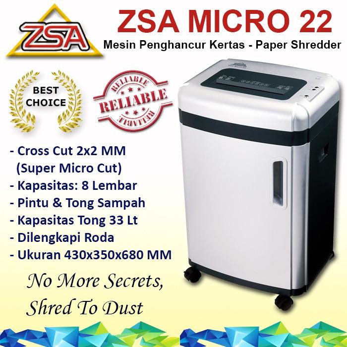 Gambar Mesin Penghancur Kertas, ZSA Micro 22, Paper Shredder, Cross Cut 2x2mm, Kapasitas 8 Lb, Heavy Duty, Garansi Resmi, Official Store - ZSA Micro 22 dari Taruna Jaya International Kota Administrasi Jakarta Utara 5 Tokopedia