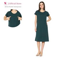 Gambar Home Dress Menyusui Pendek Bukaan Samping Kanan Kiri untuk Bumil Busui - Limed dari Baju Hamil Menyusui Happymomma Kota Tangerang Selatan 1 Tokopedia