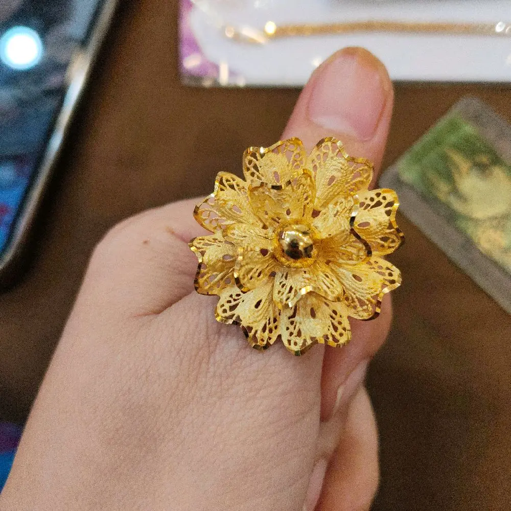 Rings ceramic fashion cor purple flower for women