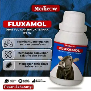 obat batuk dan pilek ternak by medicow fluxamol 100ml