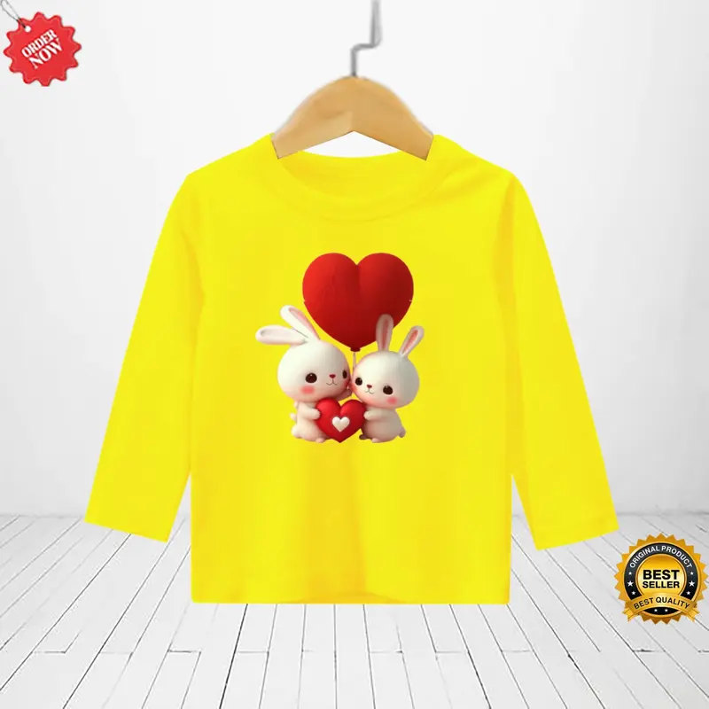 kaos motif rabbit/pakaian anak perempuan lengan panjang umur 1-12 tahun 086 7