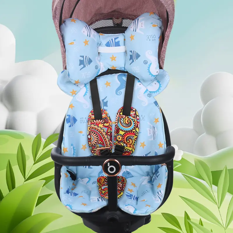 Baby Stroller Mat Baby Baby Artifact Baby Dining Table Stroller Cotton Cushion Cushion Warm Four Seasons Mat Universal