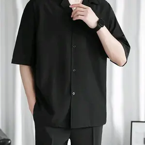 Kemeja Kerah Piyama Hawai Pria Polos Terbaru Bahan Katun