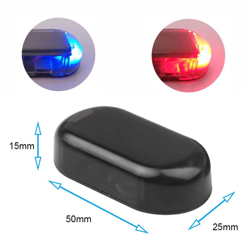 Car Solar Powered Security Dummy Alarm Wireless Warning Anti-Theft Caution Lamps LED Flashing Imitation Decorative Lights 2
