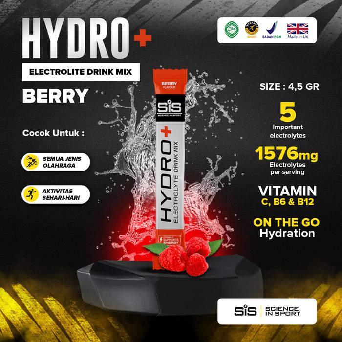 Gambar SIS Hydro+ Electrolite Drink Mix Powder Sachet - Lemon  dari SIS GO Indonesia Kota Administrasi Jakarta Barat 5 Tokopedia