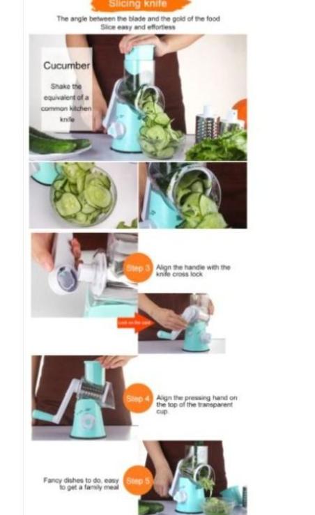 Product Introduction of Stainless steel Vegetable Cutter Grater cutter garlic slicer Shredder Slicer Grinder 3