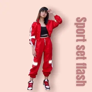 SPORT SET FLASH JOGER/HODDLE WANITA/STELAN SENAM/DANCER cepat kering xl 5