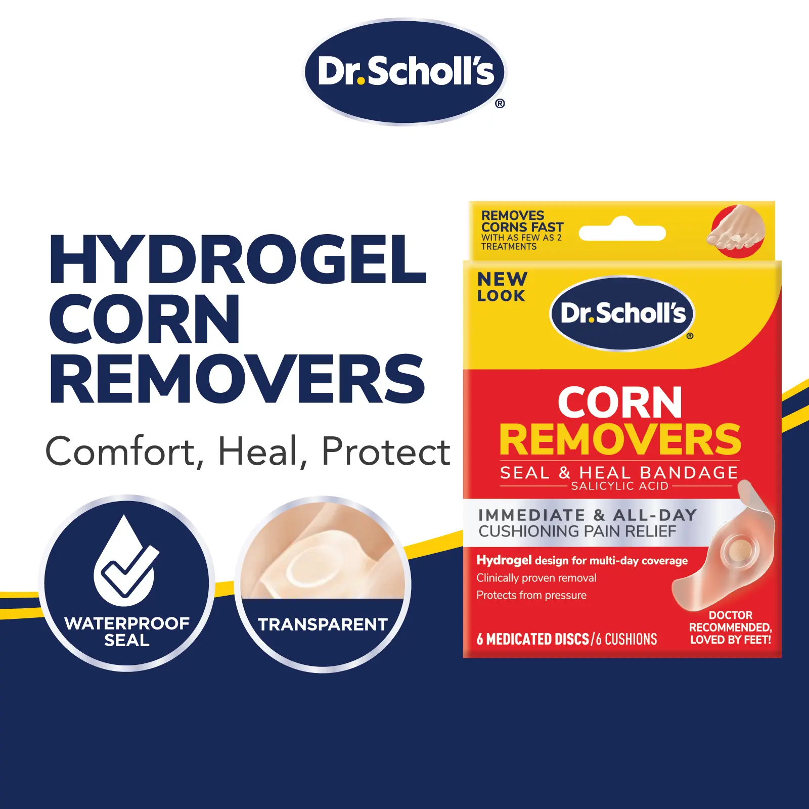 Dr. Scholl's Corn Removers Seal & Heal Bandage with Hydrogel Technology for Fast Pain Relief