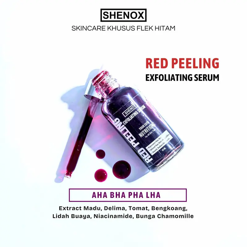 Shenox Red Peeling Serum Exfoliating Flek Hitam | Peeling Solution Serum 7