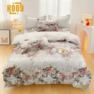 Bed Cover Set Sprei Alamanda Mix Oatmeal - Ukuran Lengkap 180x200 160x200 200x200 Bahan Microfiber Premium