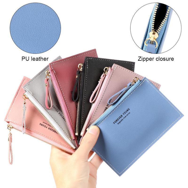 Men's Name Card Holder Girls Ladies Mini Business Wallet Pure Color Credit Card Holder Short Purse 0