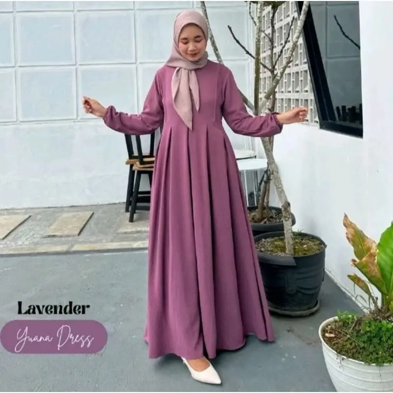 YUANA DRESS GAMIS WANITA TERBARU CRINKEL AIRFLOW PREMIUM DRESS LEBARAN 2024 Muslim Mewah Nyaman Panjang Crinkle Kondangan