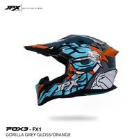 Gambar Helm Full Face Cross Pria Wanita Harian Motor Trail Tebal Nyaman SNI DOT JPX FOX3 FX1 Motif - Gorilla Grey/Orange - L dari JPX HELMET Kab. Tangerang 1 Tokopedia