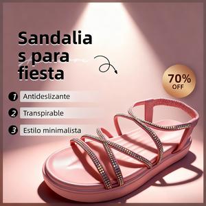 TOPSHARK Sandalias de mujer, planas, cómodas, antideslizantes, casuales, adecuadas para cualquier ocasión.