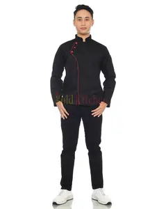 Baju Koki Chef Jacket Seragam Kerja Safety Lengan Panjang Pria Wanita Model Style Gold Kitchen Hitam Putih Abu Biru Navy Wearpack Topi
