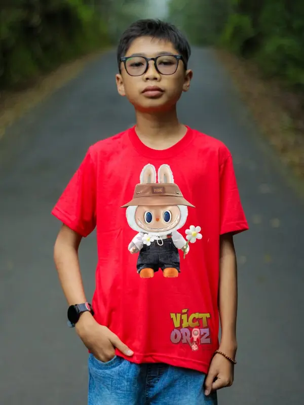 Kaos distro anak Labubu untuk anak laki-laki dah perempuan Fashion Baju 3