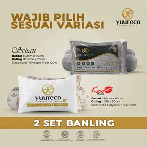 Yuureco Bantal & Guling 4pcs Motif Paket Sultan Knitting Series dan Paket Kece by Yuureco Hypollergenic Antibacterial Odorless Long Lasting Comfort Bed