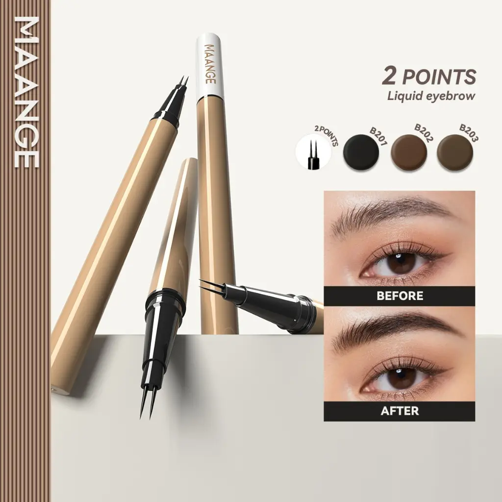 [Limited] MAANGE Pensil Alis Cair Ujung Runcing Dual Tip Eyebrow – Tahan Air, Warna Tahan Lama & Hasil Alami Cepat Kering