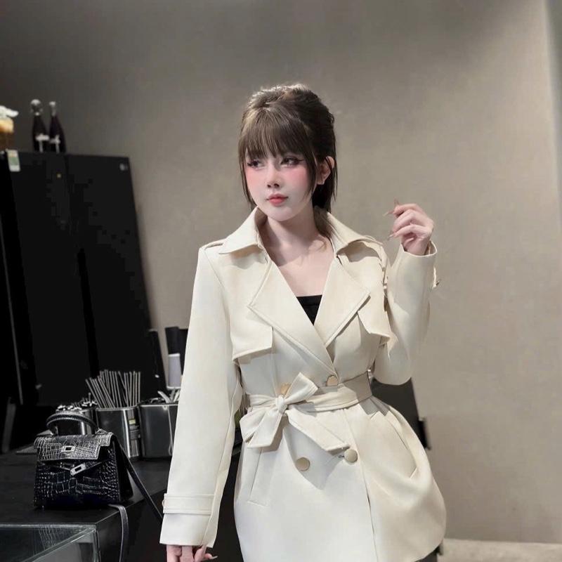 Áo mangto nữ cúc đồng dáng lỡ nhẹ nhàng sang trọng