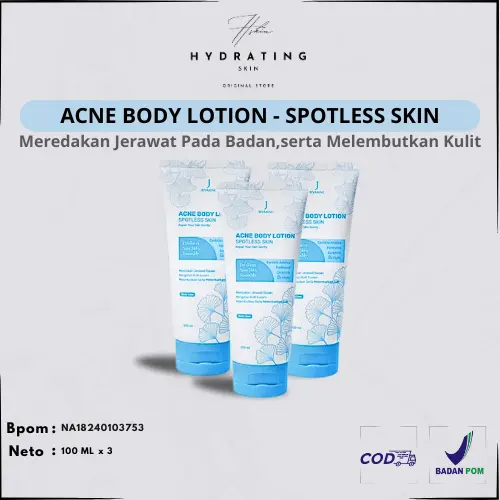 Jevarine Acne Body Lotion Spotless Skin - 7x Lebih Efektif Membantu Untuk Mengatasi Jerawat Badan Dan Kulit Kusam