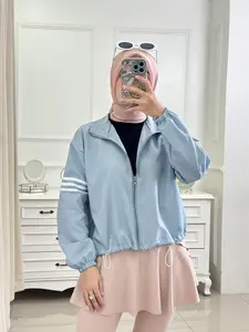 Alfan - Jaket Crop Parasut - Atasan untuk Olahraga Wanita