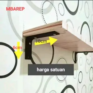 rak besi siku L penyangga rak dinding(1 pcs) siku penyangga/kayu.ambalan.6cm*10cm