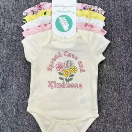 YOURBABYNEEDS Bodysuit Jumper Lengan Pendek Bayi Perempuan dan Bayi Cowok 5in1 Motif Karakter Lucu Berbahan Katun Adem Premium Import Nyaman Digunakan Untuk Bayi Usia Baru Lahir Newborn Sampai 9 Bulan Baru 7
