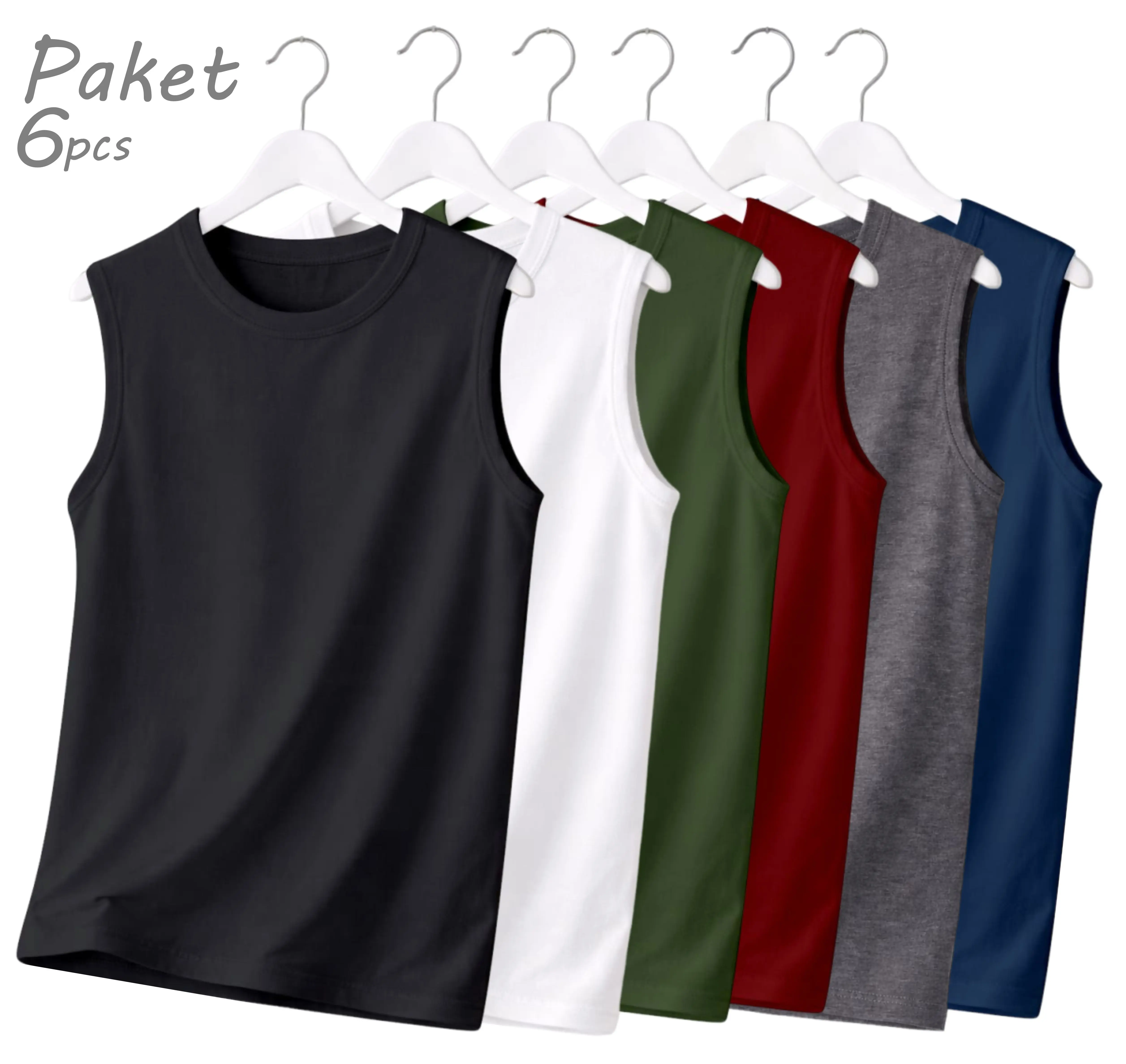 PAKET HEMAT ISI 6PCS Singlet Lekbong Pria Gym Kekinian Bahan Katun Lembut 4 Ukuran M L XL XXL singletpolos singletdewasa singlettrendy