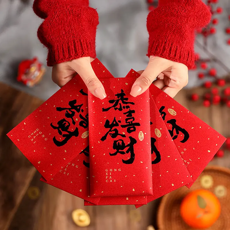 NEW 2025 (SF) kertas Angpao imlek Premium import 1bgks 6pcs - Angpao panjang  cny tahun ular